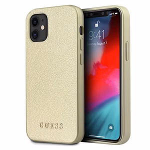 Guess GUHCP12SIGLGO iPhone 12 mini 5.4" kuldne/kuldne kõvakaaneline Iridescent