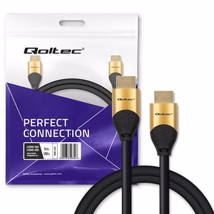Qoltec 50354 HDMI v2.1 kaabel ülikiirusega 8K, 60 Hz, 30AWG, kuldsed kontaktid, 1 m
