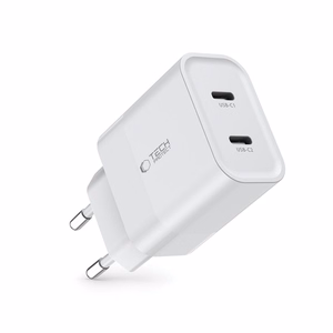 Tech-Protect C20W laadija 2x USB-C PD 20W - valge