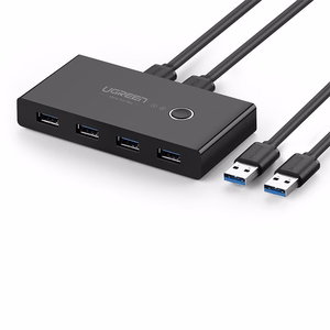 Ugreen jaotur HUB 4x USB 3.2 Gen 1 USB jagaja kahele arvutile must (US216 30768)