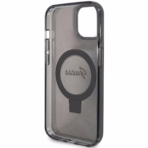 Guess Ring Stand Script Glitter MagSafe ümbris jaoks iPhone 13 / 14 / 15 - must