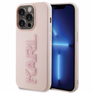 Karl Lagerfeld чехол для iPhone 15 Pro KLHCP15L3DMBKCP (3D Logo Glitter) розовый