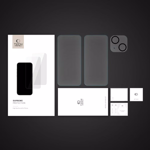 Tech-Protect Supreme Set jaoks iPhone 15 2x Karastatud klaas jaoks display / Karastatud klaas jaoks camera