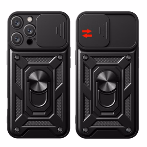Hybrid Armor Camshield iPhone 16 Pro Ümbris with Camera Cover and Stand - Must