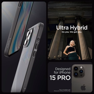 Spigen Ultra Hybrid iPhone 15 Pro Ümbris - Clear must