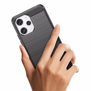 Гибкий чехол с карбоновым узором для Xiaomi Redmi 12 Carbon Case - чёрный