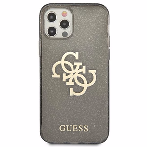 Guess GUHCP12LPCUGL4GBK iPhone 12 Pro Max 6.7" must/must kõva ümbris Glitter 4G Big Logo