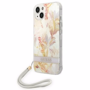Guess GUOHCP14MHFLSU iPhone 14 Plus 6.7 "lilla / lilla hardcase Flower Strap