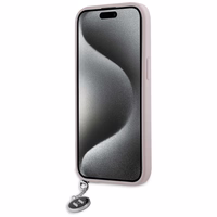 Karl Lagerfeld Saffiano Rhinestones & Charm ümbris jaoks iPhone 15 / 14 / 13 - roosa