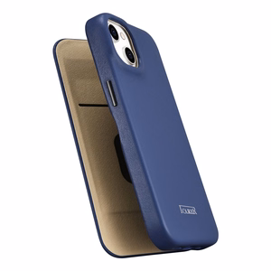 Чехол iCarer CE Premium Leather Folio для iPhone 14 Plus магнитный с откидной крышкой MagSafe синий