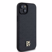 DKNY Leather Pattern Metal Logo MagSafe Ümbris jaoks iPhone 15/14/13 - Must