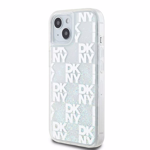 DKNY Liquid Glitter Multilogo ümbris jaoks iPhone 15 / 14 / 13 - valge