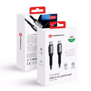 Kaabel USB C to Lightning Forcell F-Energy PD 3A 27W Cafule 1,2 m C259 must