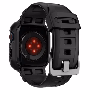 Spigen Rugged Armor Pro чехол с ремешком для Apple Watch 4 / 5 / 6 / 7 / 8 / SE (44/45 мм) - Чёрный