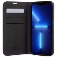 Karl Lagerfeld KLBKP14XSAKLHPG iPhone 14 Pro Max 6.7" bookcase hõbedane/hõbedane Saffiano Monogram