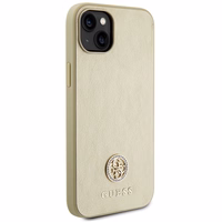 GUESS ümbris jaoks IPHONE 13 / 14 / 15 GUHCP15SPS4DGPD (Leather 4G Metal Logo Strass) kuldne