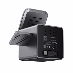 Acefast E34 22.5W 3-in-1 индукционное зарядное устройство со встроенным кабелем для смартфона и смарт-часов - серый