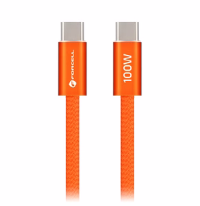 Kaabel USB C USB C Forcell F-Energy QC4.0 PD 5A 100W Cafule Color 1,2 m ACYH23 oranž
