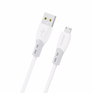 Dudao L25SM 3A USB-A - micro USB kaabel pehme silikoonpõimikuga 1m - valge