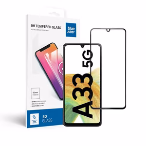 Karastatud klaas to Samsung Galaxy A33 5G (full glue / Ümbris friendly) sinine Star 5D must