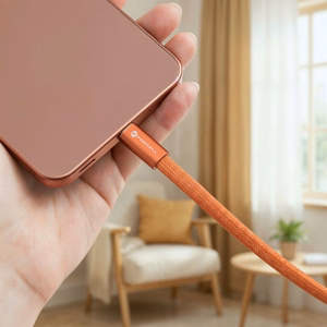 Kaabel USB C USB C Forcell F-Energy QC4.0 PD 3A 60W Cafule Flat 1,2 m CCFN23 oranž