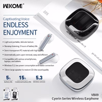 WEKOME VB09 Cyerin Series - Bluetooth V5.3 TWS wireless kõrvaklapid with charging ümbris (must)