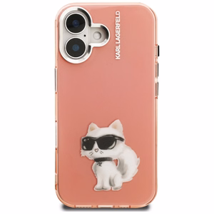 Karl Lagerfeld IML Aquarelle Choupette & Logo iPhone 16 Ümbris - roosa