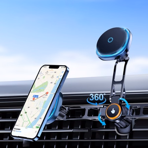 Wozinsky WCT5-6S2Y Car Holder with Qi/MagSafe 15W Wireless Charger and Air Vent Fan - Black