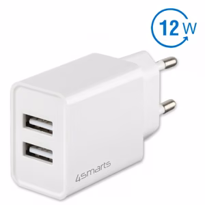 Сетевое зарядное устройство (без кабеля) VoltPlug Dual 12W, белый