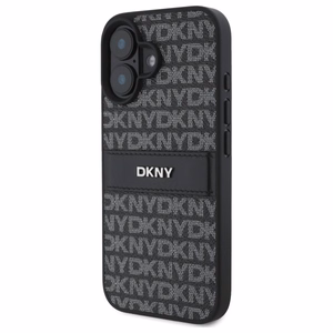 DKNY Texture Pattern Tonal Stripe iPhone 16 Ümbris - Must