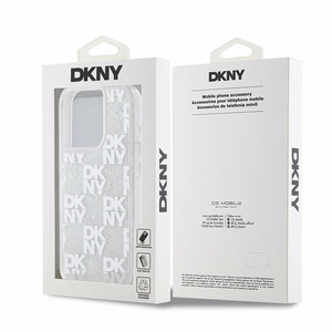 DKNY Liquid Glitter Multilogo ümbris jaoks iPhone 15 Pro - valge