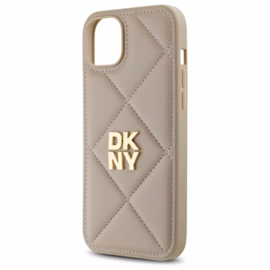 DKNY Quilted Stack Logo iPhone 15 Plus Ümbris - Beige