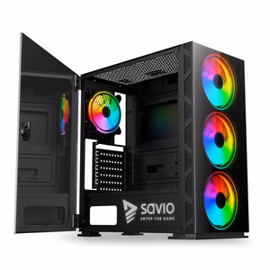 SAVIO Prime X1 ARGB Glass arvutikorpus, must