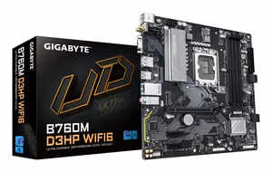 GIGABYTE B760M D3HP WIFI6 emaplaat - toetab Intel Core 14. põlvkonna protsessoreid, 4+1+1 faasi digitaalne VRM, kuni 5600MHz DDR5, 2xPCIe 4.0 M.2, Wi-Fi 6, GbE LAN, USB 3.2 Gen1