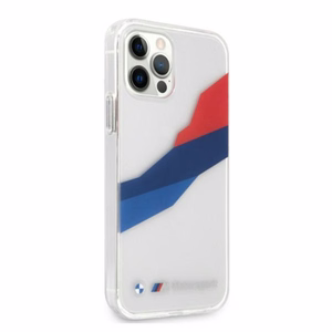 BMW Motorsport Tricolor ümbris iPhone 12 Pro Max'ile - Läbipaistev