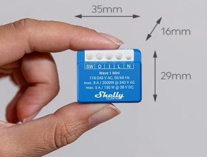 Shelly Qubino Wave 1 Mini LR nutikas lüliti Z-Wave sinine