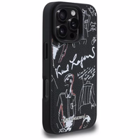 Karl Lagerfeld Grained Pattern & Logo MagSafe Ümbris for iPhone 16 Pro - must
