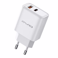 Laadija Awei PD81-EU 22.5W USB-A/USB-C valge