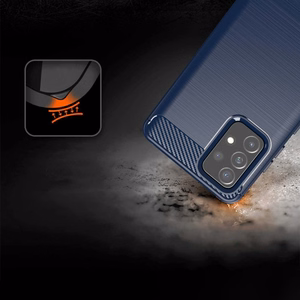 Carbon Case Paindlik kate TPU ümbris Samsung Galaxy A72 4G sinine