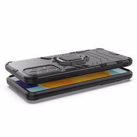Ring Armor kõva hübriidümbrise ümbris + magnetiline hoidja Samsung Galaxy A73 mustale küljele