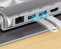 Reguleeritav sülearvuti alus + USB-C HDMI jaotur Unitek D1109B01 PD 100W