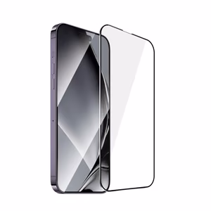 Karastatud klaas metallraamiga iPhone 14 Pro Max 6,7", must raam