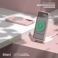 Etteri Silikoon Mag ümbris for Samsung Galaxy S25 heleroosa