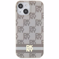DKNY IML Checkered Mono Pattern & Printed Stripes MagSafe ümbris jaoks iPhone 15 / 14 / 13 - beige