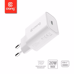 Crong USB-C Travel Charger 20 W PD seinalaadija, valge