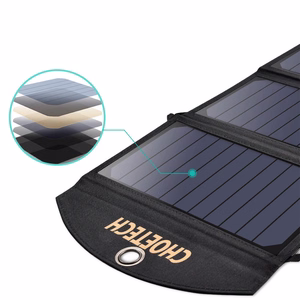 Choetech SC001 solar foldable Laadija 19W 2x USB-A - must