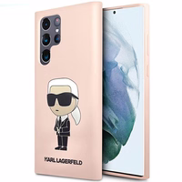 Karl Lagerfeld KLHCS23LSNIKBCP Sam S23 S918 Ultra hardcase roosa/roosa Silicone Ikonik