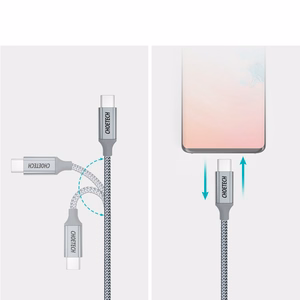Choetech XCC-1002-GY USB-C - USB-C PD QC kaabel 100W 5A 480Mb/s 1.8m - hall