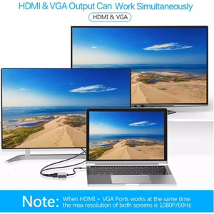 Reach USB-C jaotur: PD + HDMI + VGA + USB 3.0