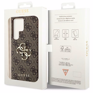 Guess 4G Big Metal Logo Ümbris jaoks Samsung Galaxy S24 Ultra - Brown